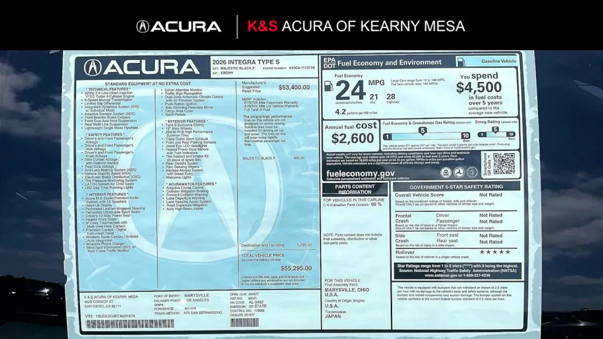2026 Acura Integra Type S