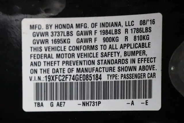 2016 Honda Civic - $19,253