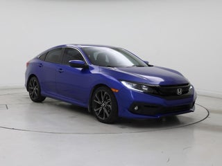 2019 Honda Civic with Aegean Blue Metallic Exterior