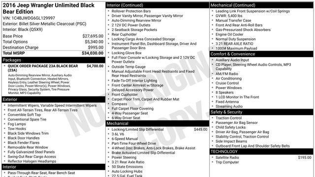 2016 Jeep Wrangler Unlimited Sport S