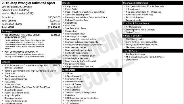 2012 Jeep Wrangler Unlimited Sport