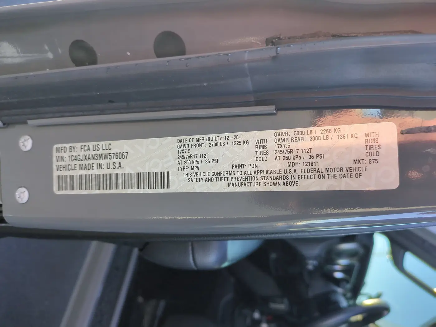 2021 Jeep Wrangler - $18,500