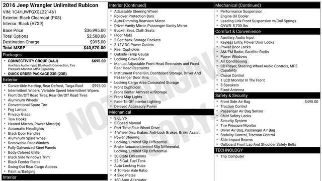 2016 Jeep Wrangler Unlimited Rubicon