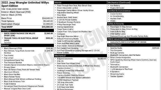 2022 Jeep Wrangler Unlimited Sport