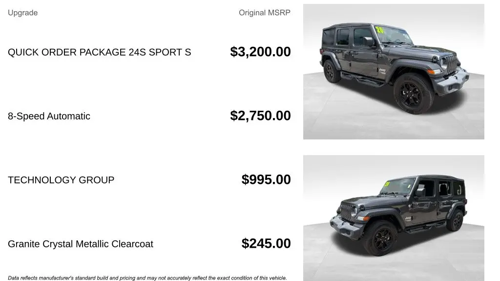 2020 Jeep Wrangler Unlimited Sport