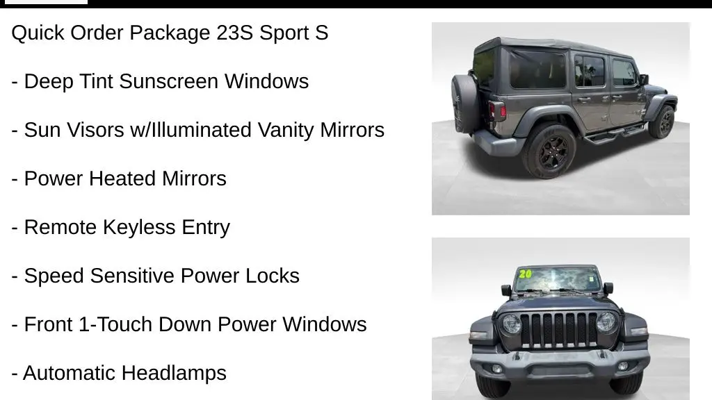 2020 Jeep Wrangler Unlimited Sport