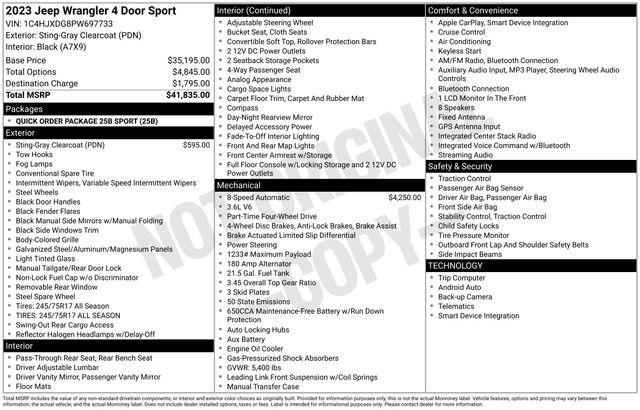2023 Jeep Wrangler - $27,565
