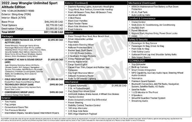 2022 Jeep Wrangler Unlimited Sport — photo 1 of 8