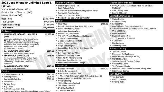 2021 Jeep Wrangler Unlimited Sport