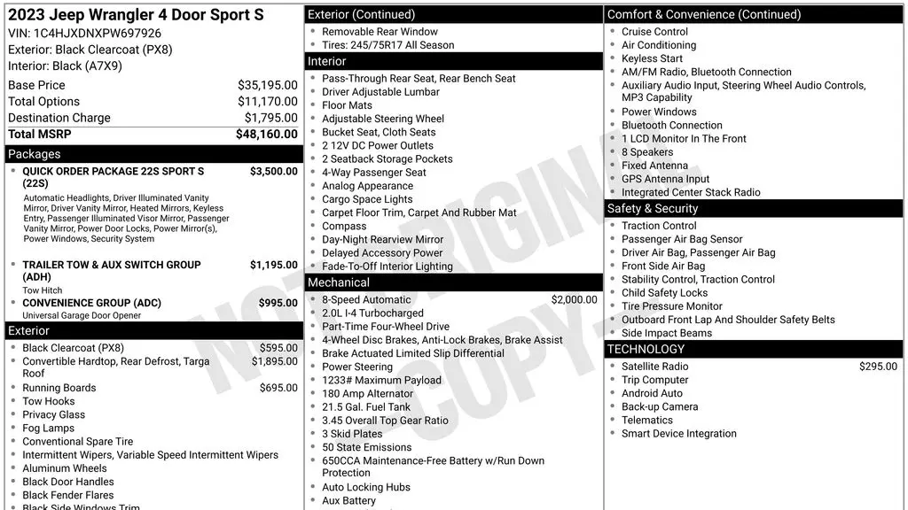 2023 Jeep Wrangler Sport
