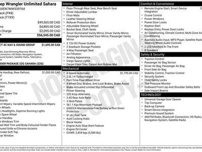 Photo of a 2021 Jeep Wrangler Unlimited 4X4 Sahara 4DR SUV for sale