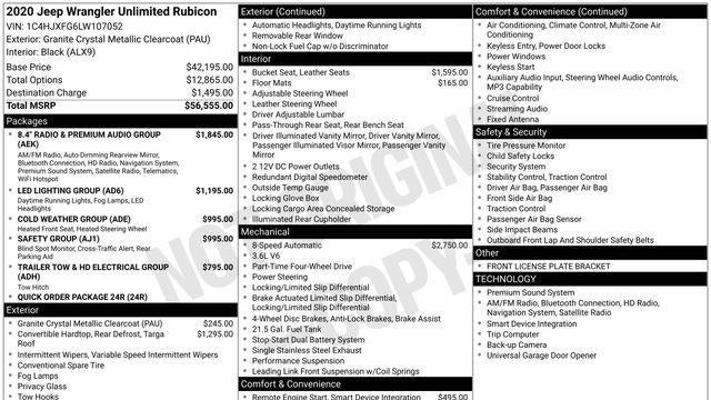 2020 Jeep Wrangler Unlimited Rubicon