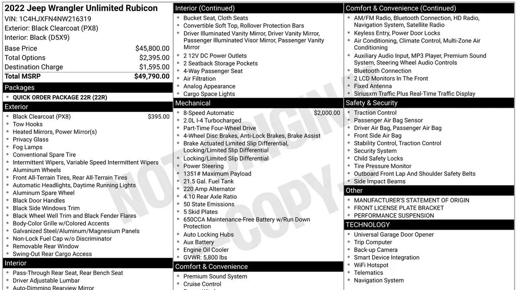 2022 Jeep Wrangler Unlimited Rubicon