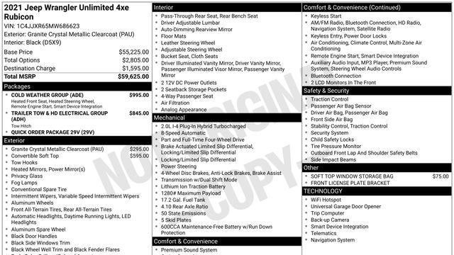 2021 Jeep Wrangler Unlimited Rubicon 4xe