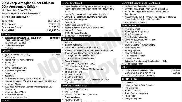 2023 Jeep Wrangler Rubicon 392 20th Anniversary