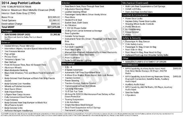 2014 Jeep Patriot - $9,995