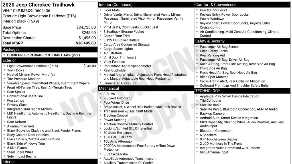2020 Jeep Cherokee Trailhawk