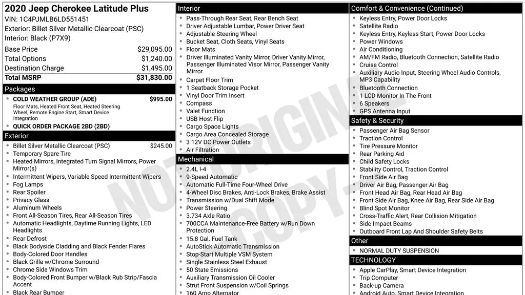 2020 Jeep Cherokee Latitude Plus