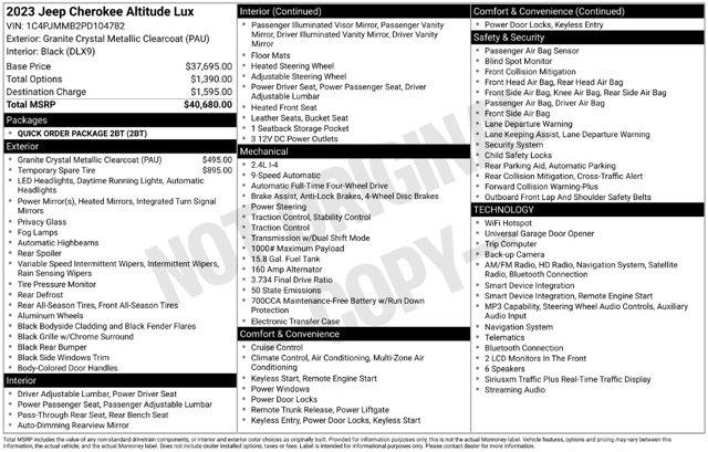 2023 Jeep Cherokee - $24,790