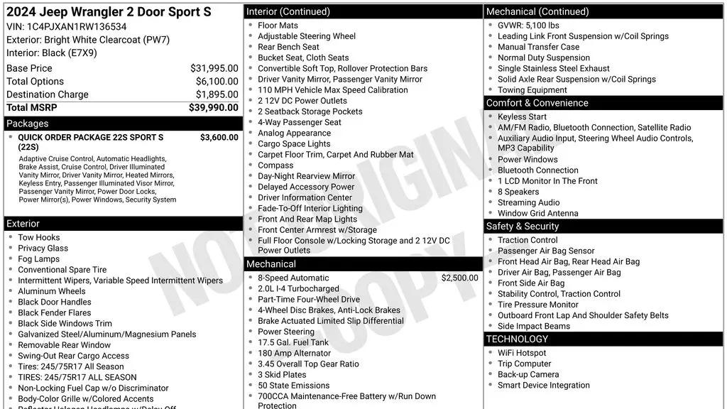 2024 Jeep Wrangler Sport