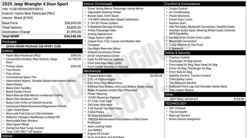 2025 Jeep Wrangler Sport
