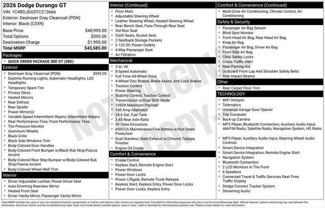 2026 Dodge Durango - $34,999