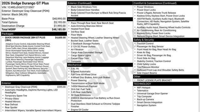 2026 Dodge Durango GT Plus