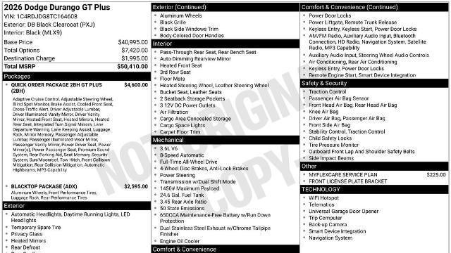 2026 Dodge Durango GT Plus America250 Edition