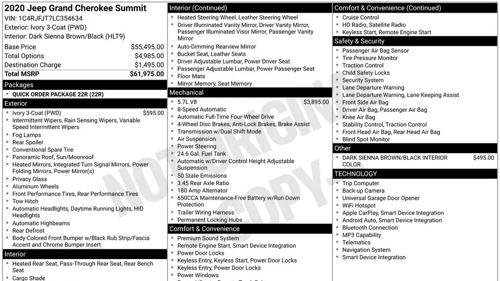 2020 Jeep Grand Cherokee Summit