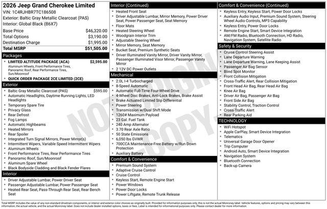 2026 Jeep Cherokee - $41,579