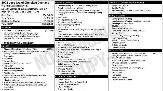 2022 Jeep Grand Cherokee Overland
