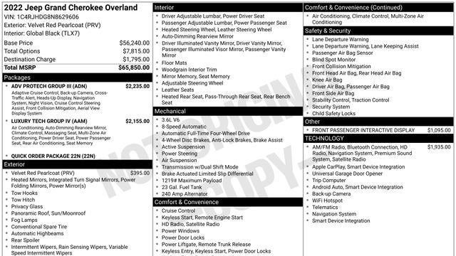 2022 Jeep Grand Cherokee Overland