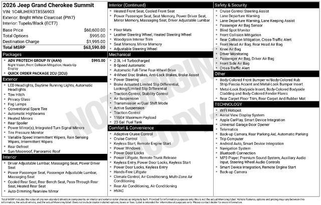 2026 Jeep Cherokee - $55,001