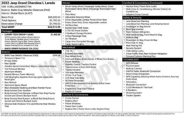 2022 Jeep Cherokee - $26,899