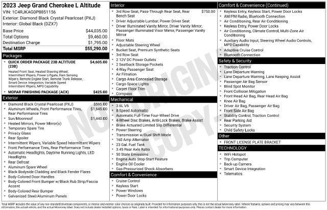 2023 Jeep Cherokee - $26,650
