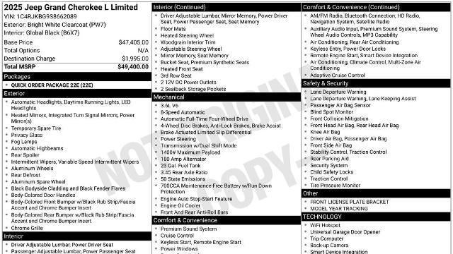 2025 Jeep Grand Cherokee L Limited