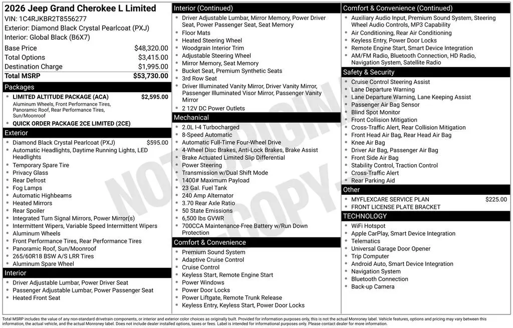 2026 Jeep Cherokee - $45,609