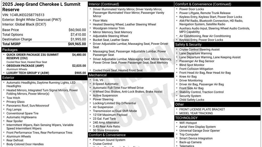 2025 Jeep Grand Cherokee L Summit