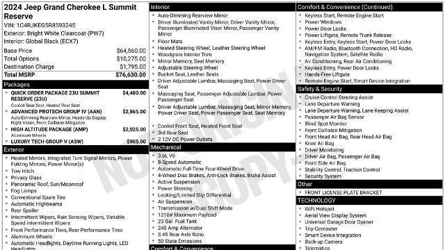 2024 Jeep Grand Cherokee L Summit