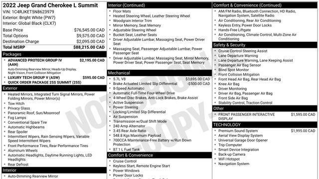 2022 Jeep Grand Cherokee L Summit