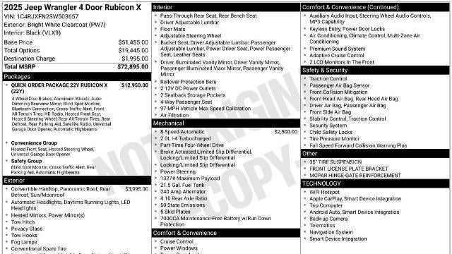 2025 Jeep Wrangler Rubicon X