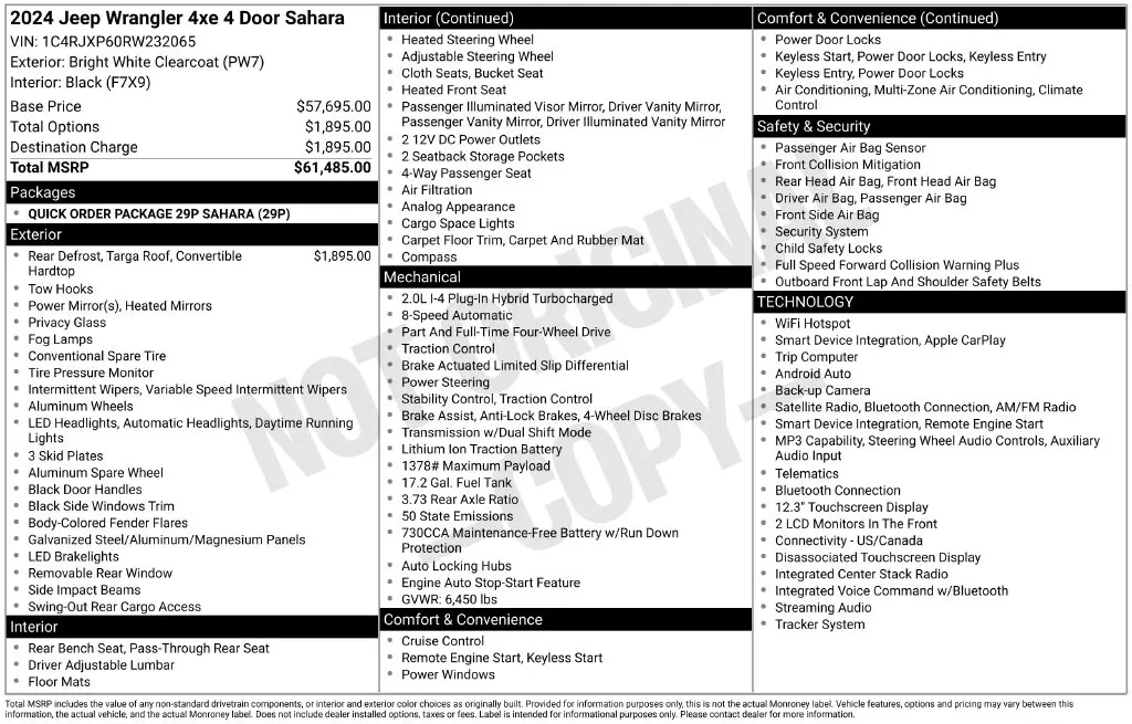 2024 Jeep Wrangler - $27,268