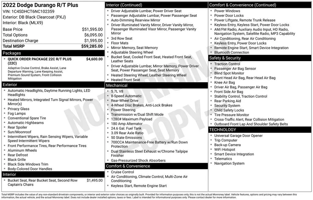 2022 Dodge Durango - $26,547