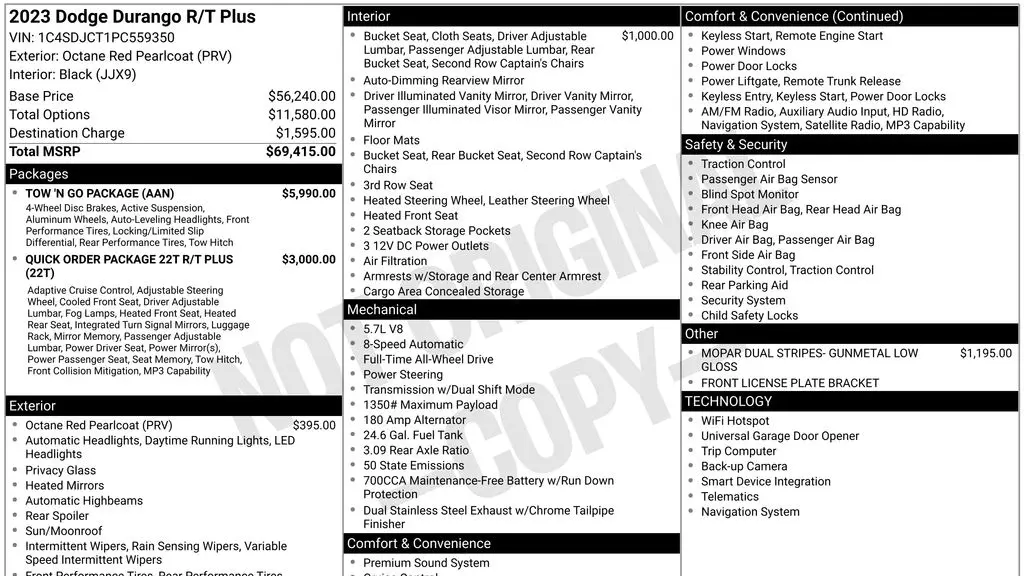 2023 Dodge Durango R/T Plus