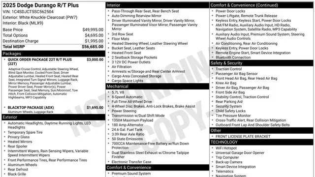 2025 Dodge Durango R/T Plus