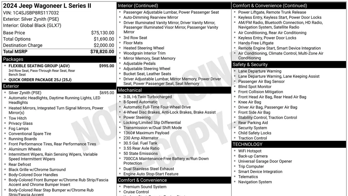 Preowned 2024 Jeep Wagoneer L Series II for Sale
