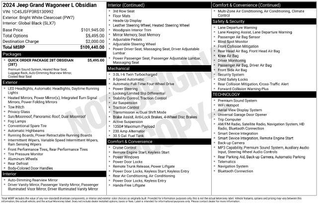 2024 Jeep Grand Wagoneer L - $37,949