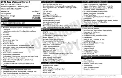 2022 Jeep Wagoneer 4X4 Series II 4DR SUV