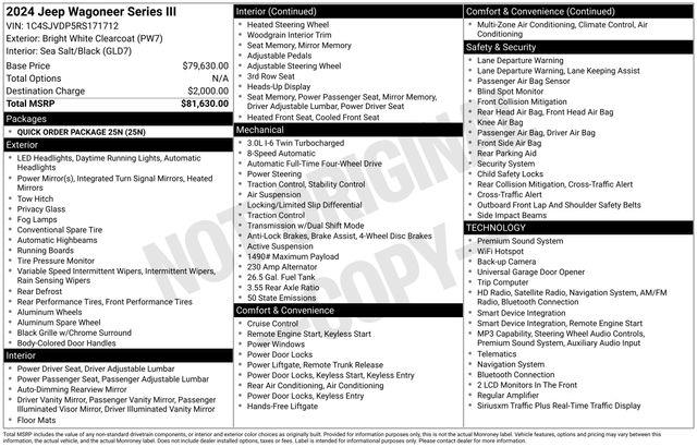 2024 Jeep Wagoneer - $33,527