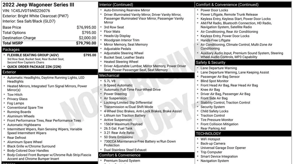 2022 Jeep Wagoneer Series III Carbide